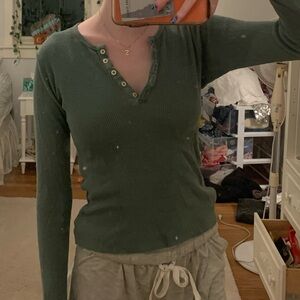 Brandy Melville long sleeve button up shirt